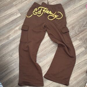 BN Ed Hardy wide leg cargo pants size M